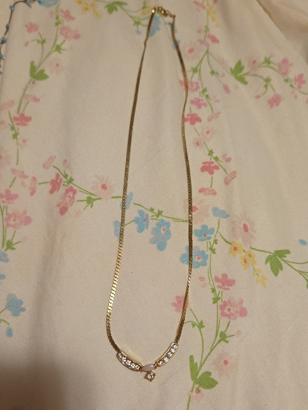 Gold Crystal Accent Necklace